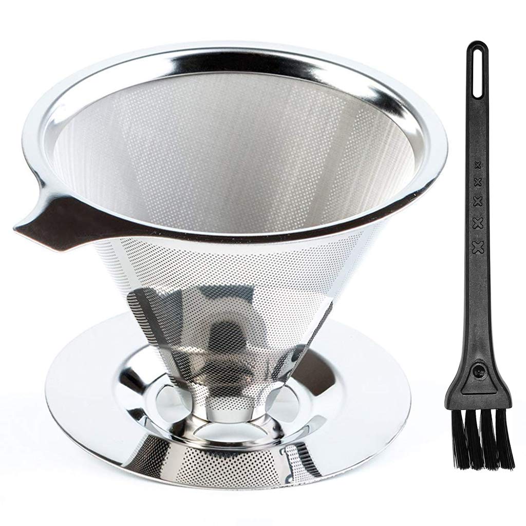 Supvox Pour Over Coffee Dripper-Stainless Steel Reusable Drip Cone Coffee Filter-Portable Pour-Over Coffee Maker-Paperless Metal Fine Mesh Strainer Coffee Pourover Brewer-Camping Coffee Maker Supvox Pour Over Coffee Dripper-Stainless Steel Reusable Drip Cone Coffee Filter-Portable Pour-Over Coffee Maker-Paperless Metal Fine Mesh Strainer Coffee Pourover Brewer-Camping Coffee Maker